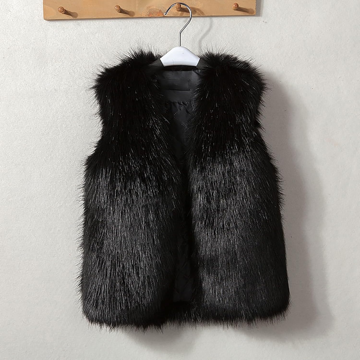 Girls Faux Fur Wool Vest Toddler Sleeveless Furry Coat Winter Warm Fluffy Fuzzy Jacket Baby Fleece Outwear Top Cardigan