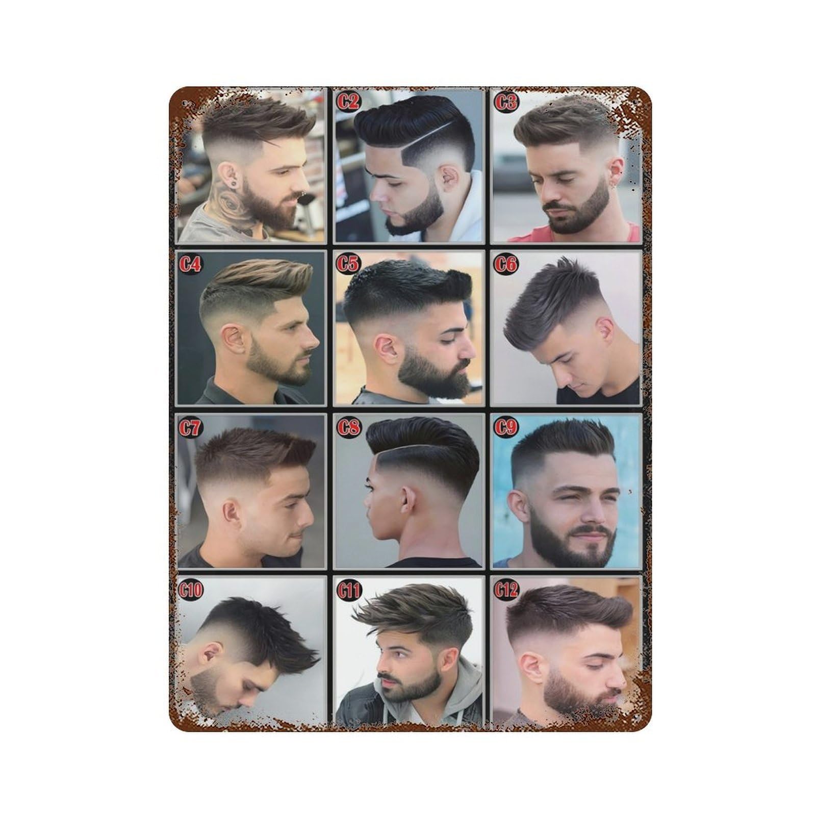 xiaoxiaoshen Barber Shop Fashion Hairstyle (18) Wall Decor Art Metal Tin Poster Modern Home Decor Art Home Bar Shop Decorations Vintage Sign 40x30cm