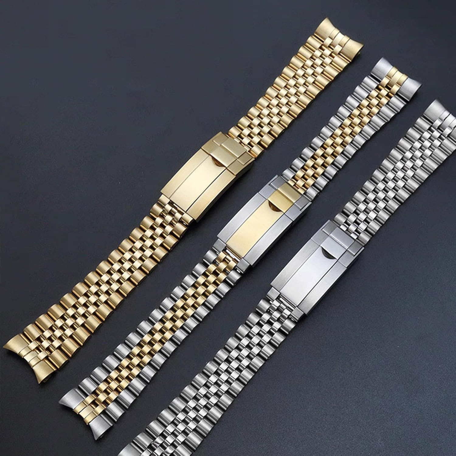 Cinturino Jubilee in Acciaio Inossidabile 316l per Rolex Datejust 36/41, Maglie Finali Solide, Bracciale di Ricambio in Metallo Regolabile. 21mm