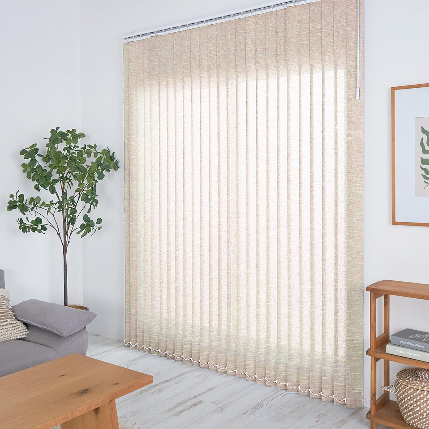 美品 バーチカルブラインド 縦型 長さ185cm 幅187cm ホワイト ミスト