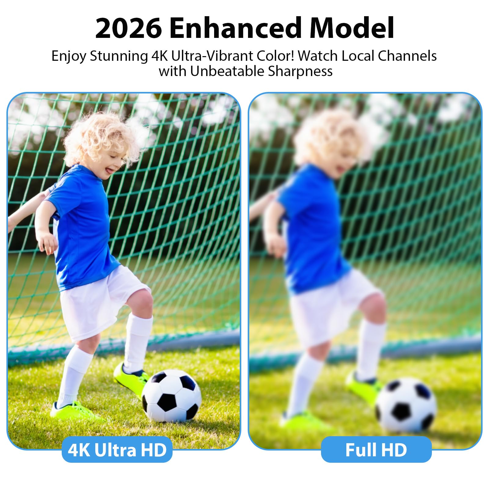 Antenne TV IntéRieur Puissante, HD Haute Performance avec Base Magnétique, Réception 360° Compatible 4K UHD & DVB-T2 Câble Coaxial 3m pour Télévision Intelligente Antenne TNT sans Abonnement