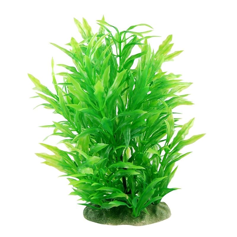 Planta artificial para aquário CNZ com folhagem verde e base cerâmica, 1 unidade