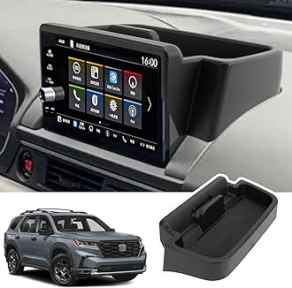 Neepiar Dash Storage Box for 2023 2024 Honda Pilot Center Console Organizer Insert Behind Screen for Pilot EX-L/TrailSport/Touring/Elite Dashboard Storage Tray Phone Holder Interior Accessories