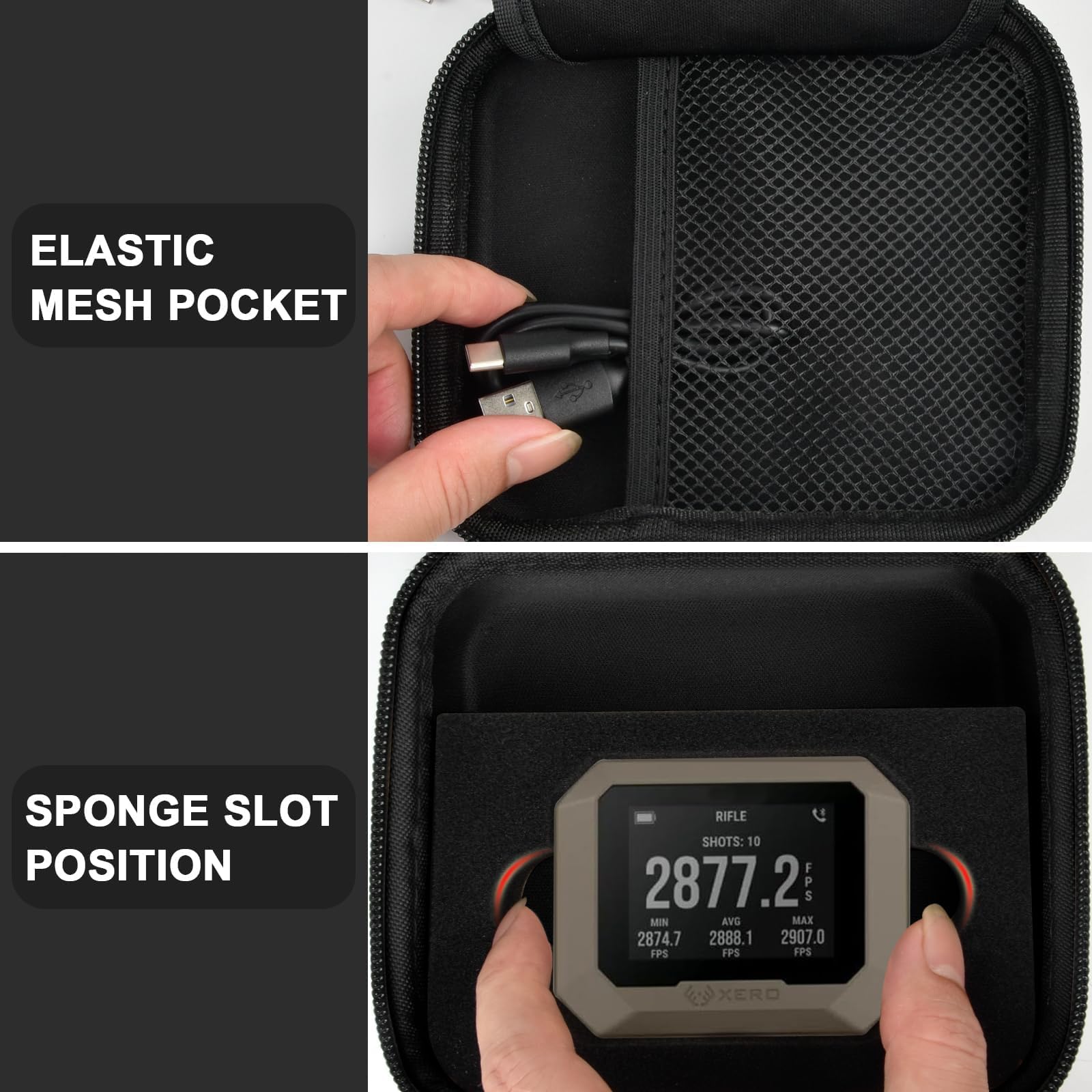 Étui Compatible avec Garmin Xero C1 Pro Compact Chronographe pour Prise de Vue à Distance, Sac pour Adaptateur de Charge USB, Cube et Autres Accessoires (boîte Uniquement)