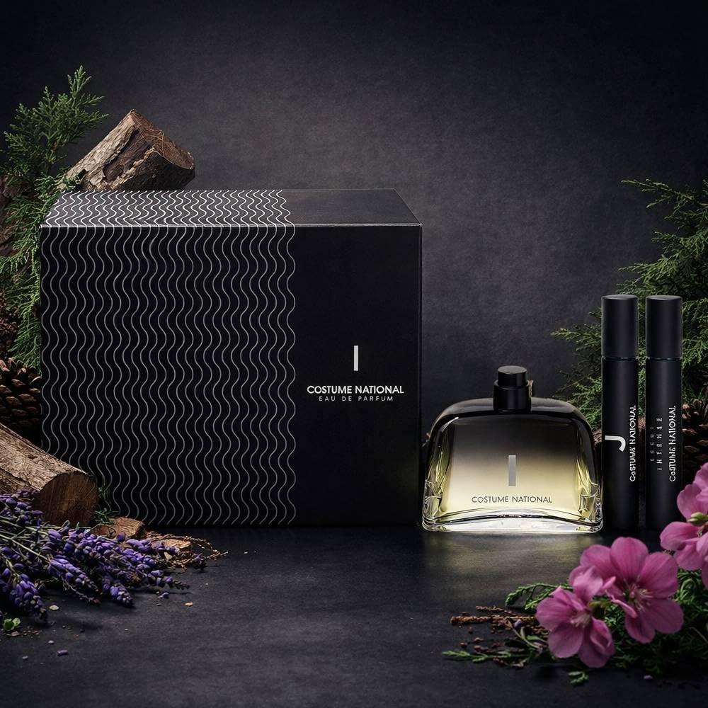 Costume National I Eau de Parfum Cofanetto Regalo con Travel Size e Scent Intense, 100ml, Note di Bergamotto Zafferano Lavanda Cedro