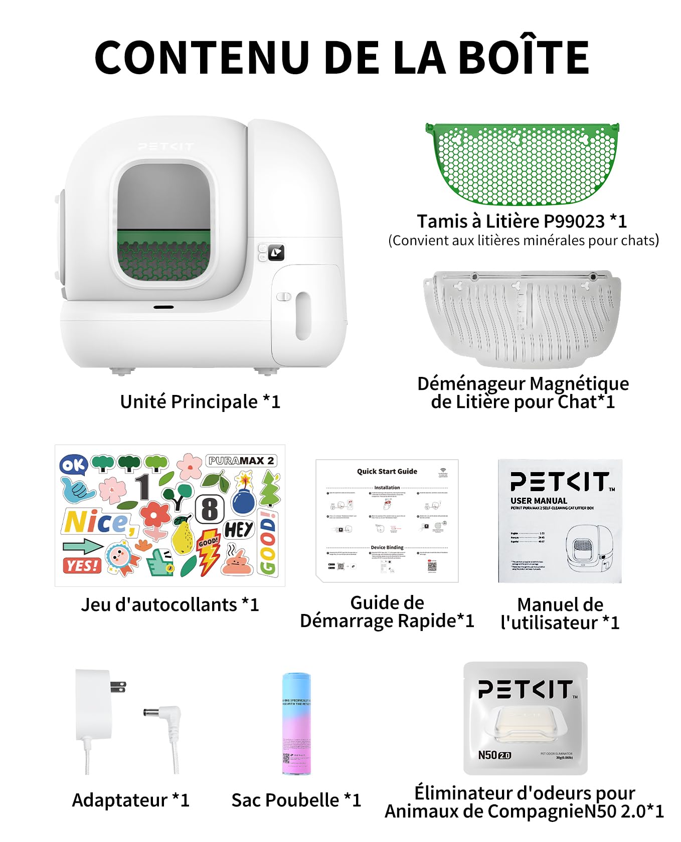 PETKIT Pura Max 2 Litiere Chat Autonettoyante, Bac à Litière Autonettoyante Amélioré, Anti-fuites/Anti-pincement/xSecure/Contrôle APP/pour Plusieurs Chats(Pas de Déodorant en Spray ou en Tampon)