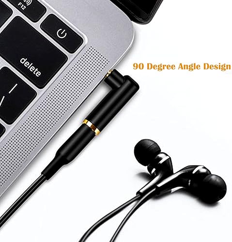 Miniatura 6 de Adaptador AUX estéreo TRS de ángulo recto de 0.138 in - macho a hembra para auriculares, tabletas, reproductores de MP3 y altavoces (paquete de 2)