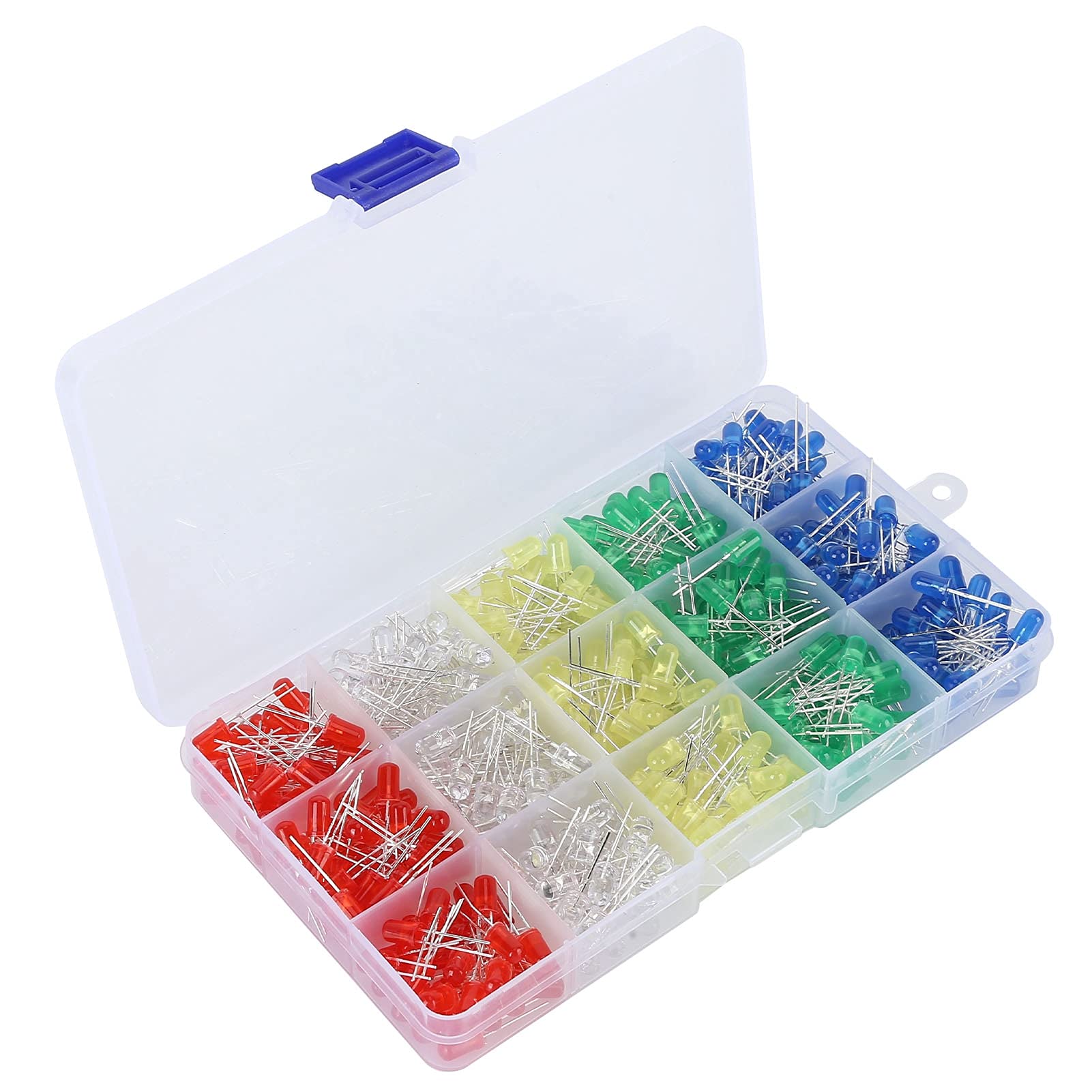 5mm LED Diodes, Blue Green White Red Yellow Light Emitting Diode Easy Replace Electronic Component 2V-3.2V for Lighting Engineering for DIY Production-image-32