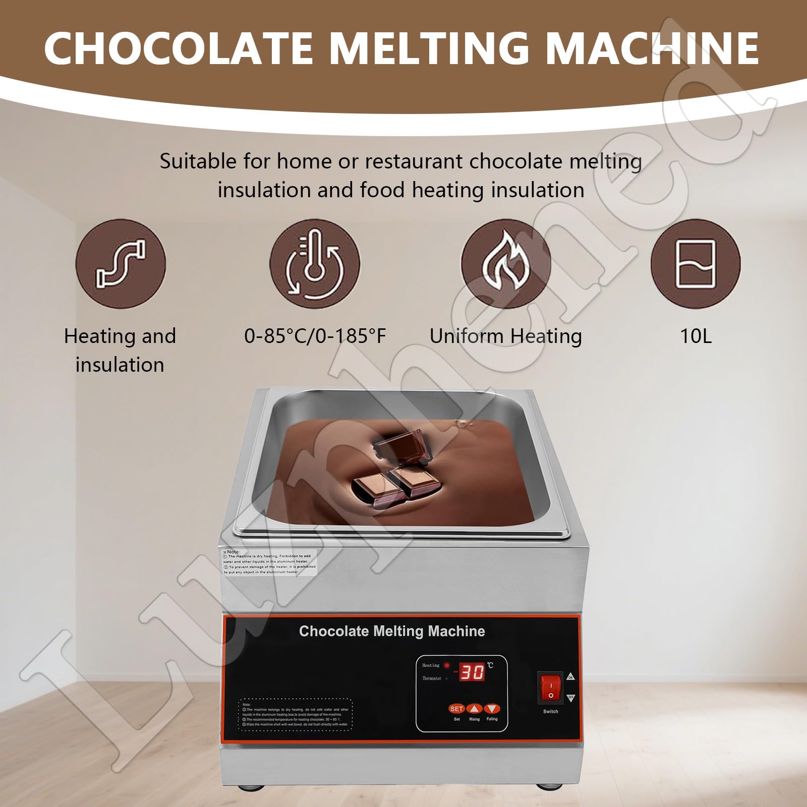 Machine à fondre le chocolat électrique avec contrôle de température pour fondre et mélanger