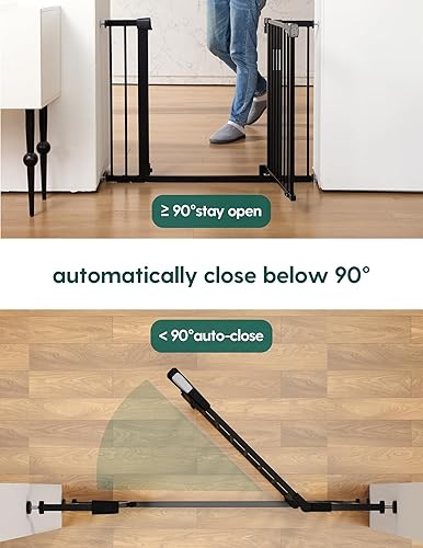 Miniatura 6 de Babelio Puerta magnética para bebés de 29 a 43 pulgadas para escaleras, puertas, casa, cocina, puerta para mascotas de 30 pulgadas de alto con