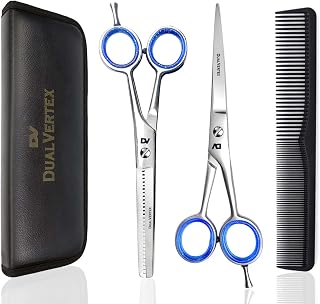 Hair Cutting Scissors - Hairdressing Scissors for Professional Barbers with Thinning Scissors – Hair Scissors for Women, Barber Scissors for Solon, Men, Adults and Children