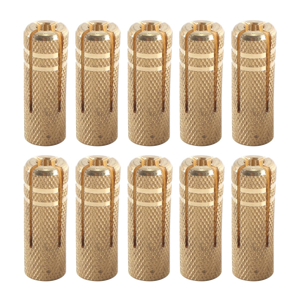 FONGKNOX 10PCS Drop in Anchors M8 x 30mm, Brass Impact Dowels for Concrete, Masonry & Solid Stone, Heavy Duty Expansion Bolt Sleeve
