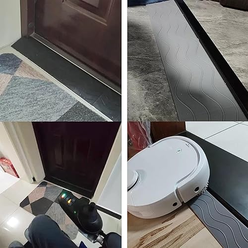 Miniatura 7 de Yqyc Rampas de plástico para bordillos para interiores, rampa para umbral de puerta, rampa para umbral de silla de ruedas, scooter, robot de