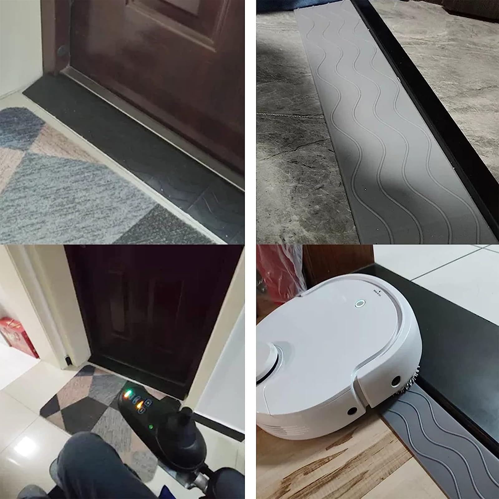 Plastikowa wewnętrzna rampa krawężnikowa do wózka inwalidzkiego, przenośna rampa progowa drzwi z łatwym dostępem, wysokość, 5 cm, szara