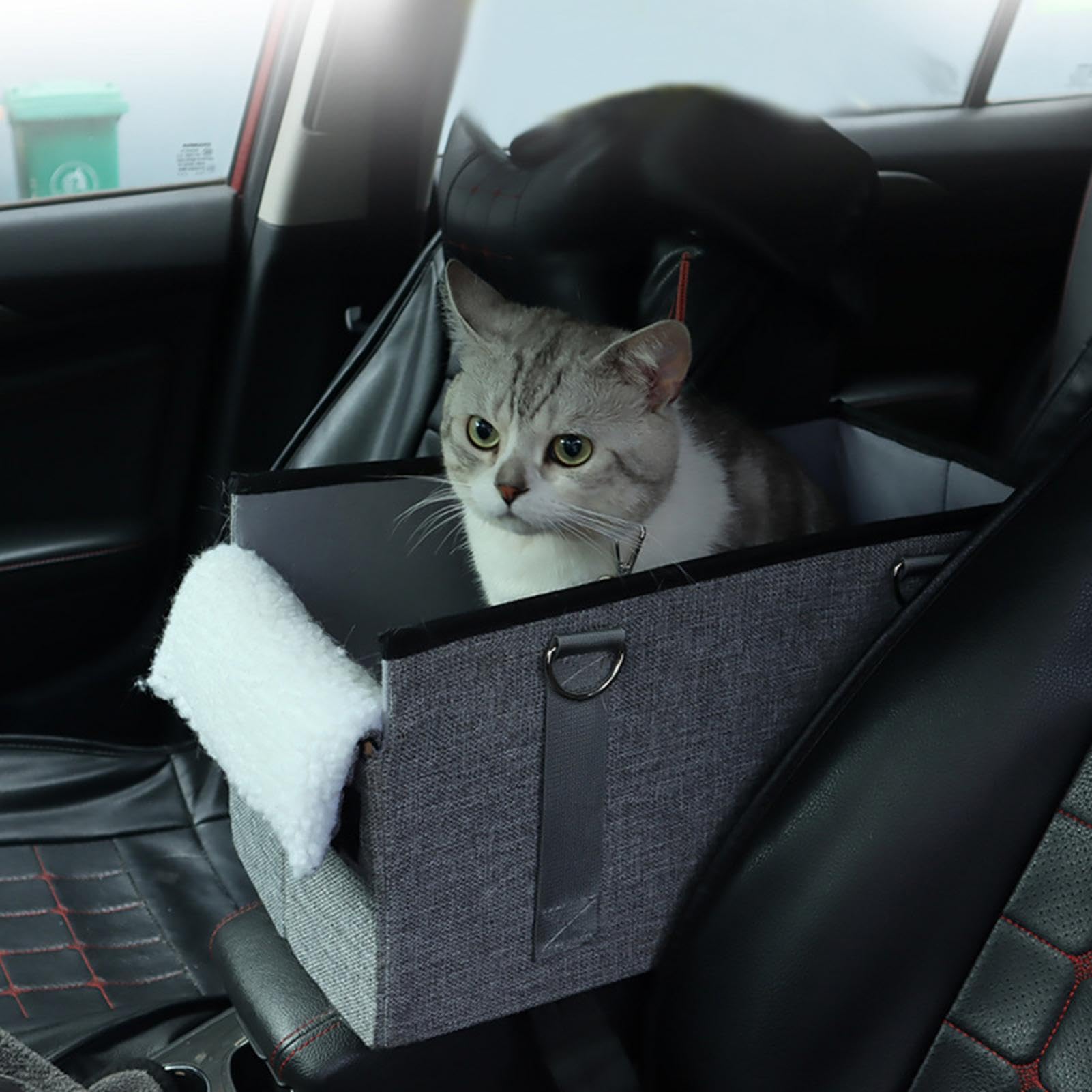 Folding Cat Dog Seat, Car Center Console Pet Seat, Travel Bags For Pets, Road-Trip Pet Accessories, Lightweight Pet Carrier, Pet Seat For Cars, Comfortable Pet Travel Seat, Cozy Cat Dog Car Seat