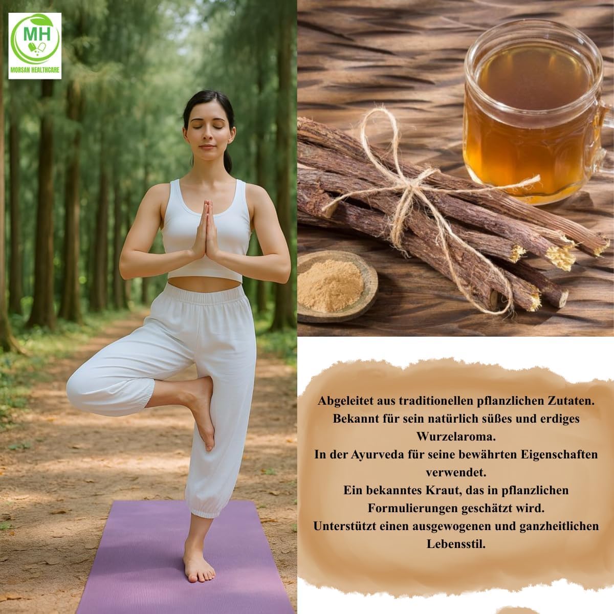 Mulethi (Radice di Liquirizia) Capsule, Estratto Puro di Radice di Liquirizia, Capsule Naturali e Vegane, Confezione da 240 g, Integratore per il Benessere