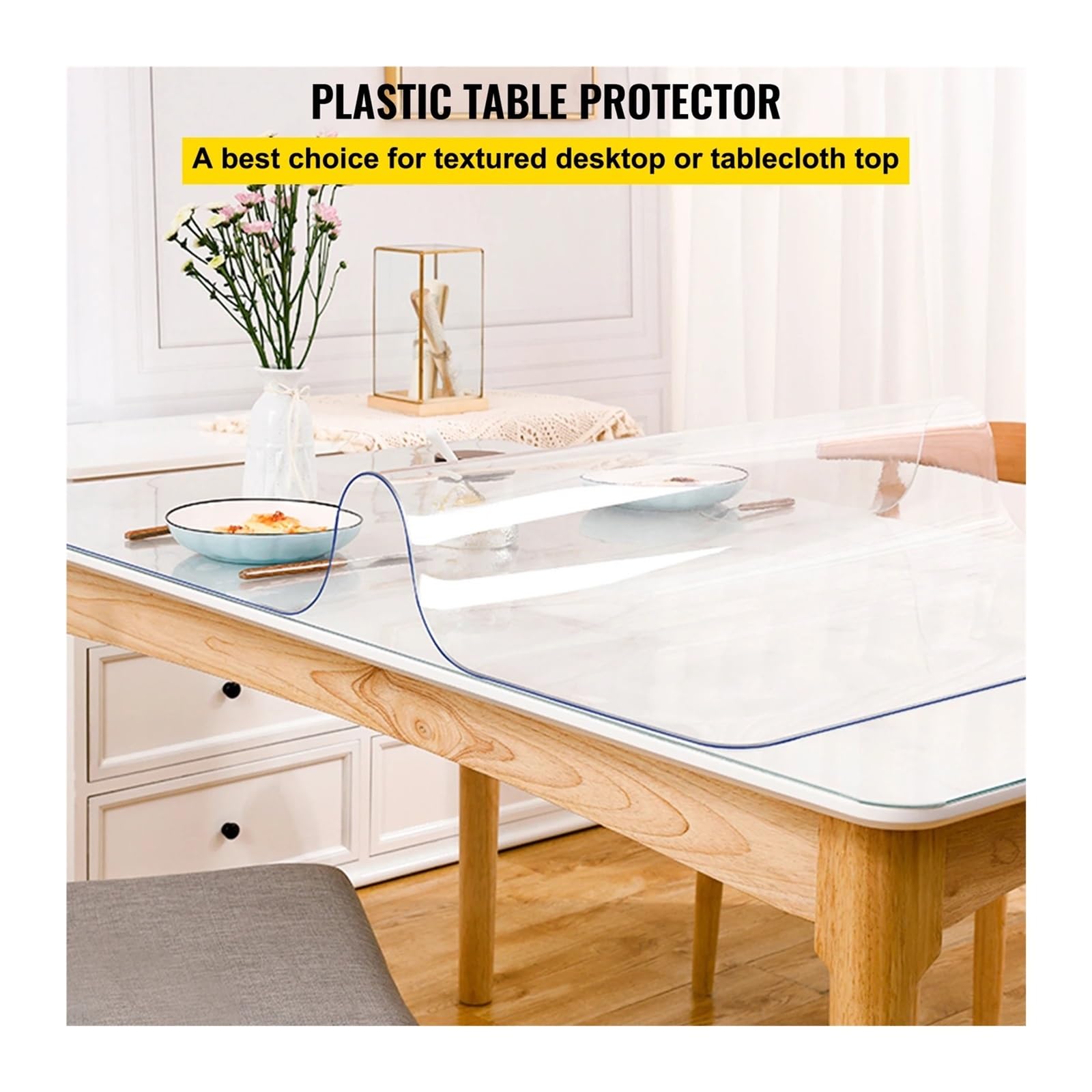 Tovaglia Trasparente Tovaglia in PVC da 1,5 mm2 mm, copertura for scrivania trasparente, protettiva, in plastica, vetro morbido, impermeabile, antiolio, for mangiare(40 x 72 in 1.5mm)