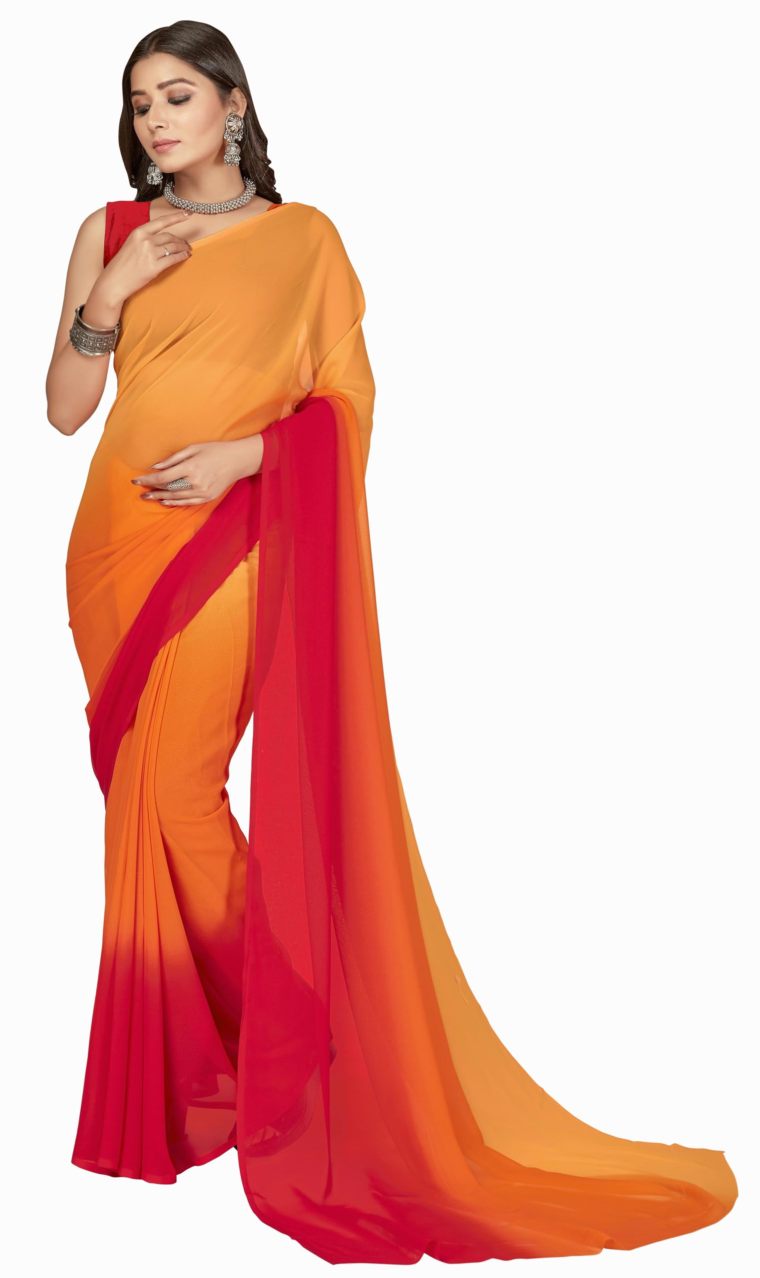 kashvi Double Shaded Georgette Saree with Unstitched Blouse-NW_FF_PD6466_1-picture-5