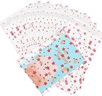 Vista 34 de COQOFA 100 piezas de bolsas de celofán transparentes para regalos con forma de corazón dorado de 17,78 x 30,48 cm, bolsas de fiesta, para caramelos