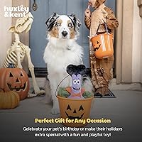 Vista 9 de Huxley & Kent Juguete Divertido para Perros de Halloween con Chirriador – Juguetes Chirriantes de Felpa Power Plush para Perros Pequeños, Medianos