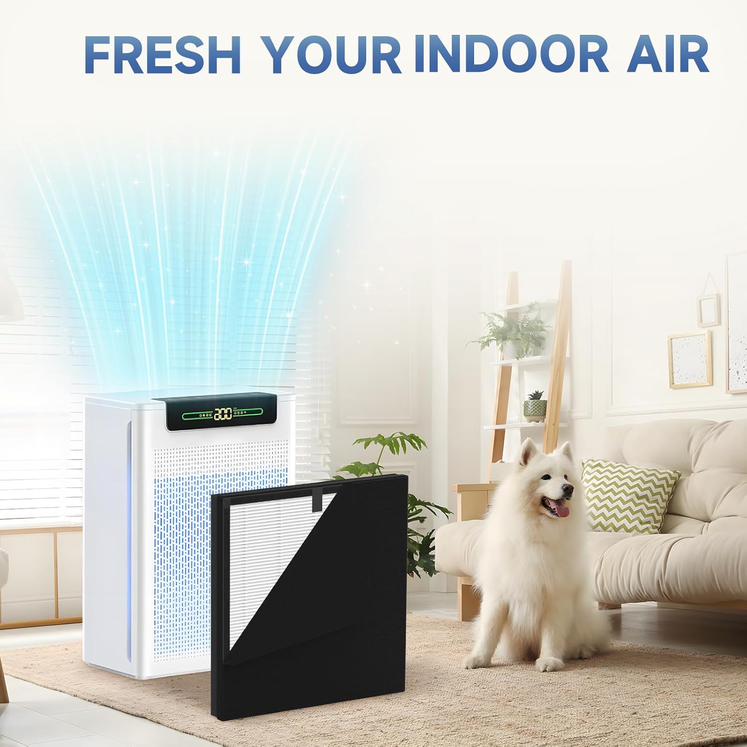 2 Pack A-1 Replacement Filter Compatible with AMEIFU A-1 Air Purifiers for Home Large Room, 3-in-1 True HEPA Filters & Washable Carbon Pre-filters