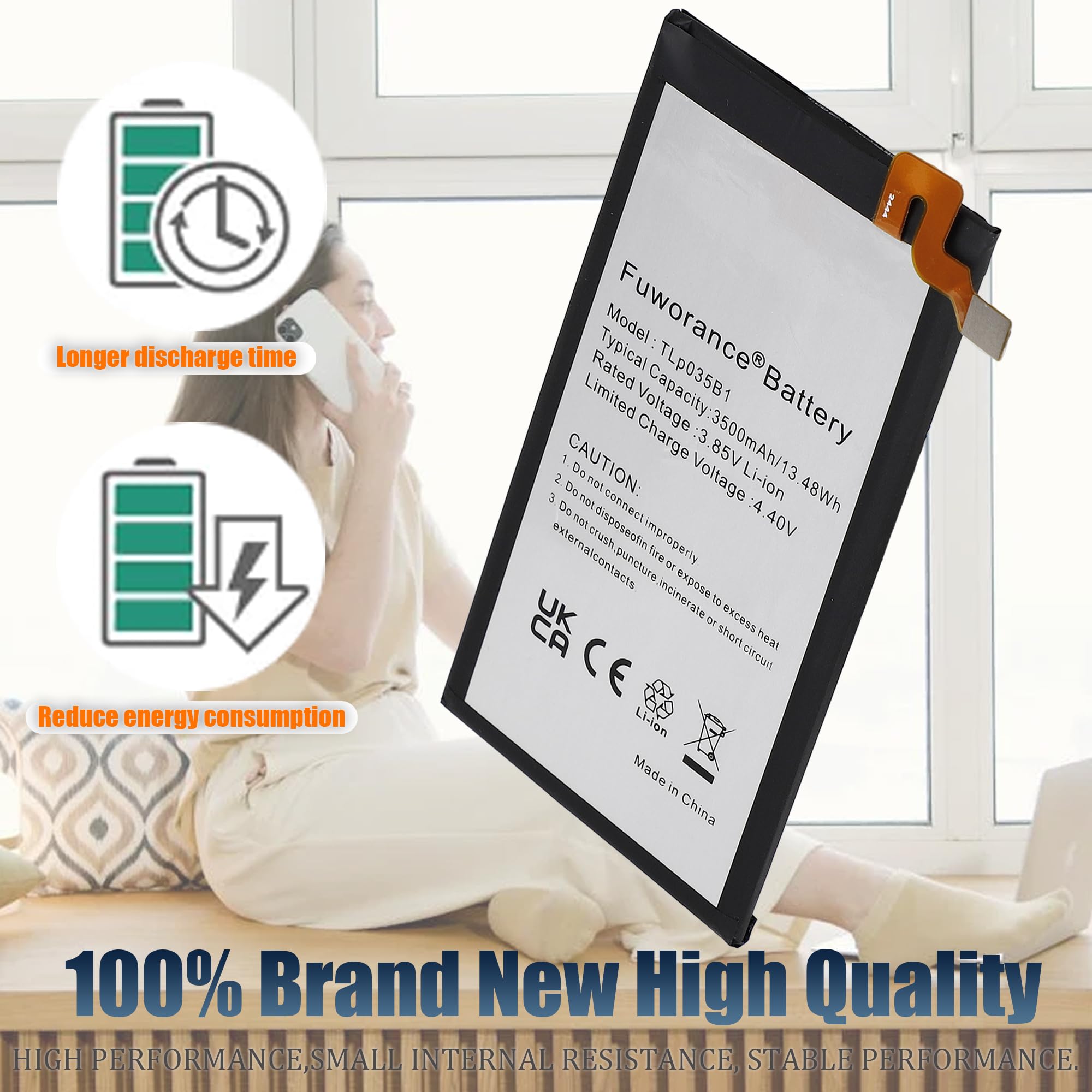 3500mAh 3.85V TLP035B1 Batteria di Ricambio Compatibile con Blackberry Key2 Key 2 Two BBF100-1 BBF100-2 Telefono Cellulare Ricaricabile Batteria agli ioni di litio +Un kit di Strumenti