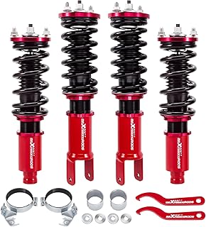 Coilovers for Honda Civic 1988-2000, for Honda CRX 1988-1991,for Honda CR-X del Sol 1992-1995, for Acura Integra 1994-2001, Adjustable Height Coilovers Suspension Kit Lowering Kit Red