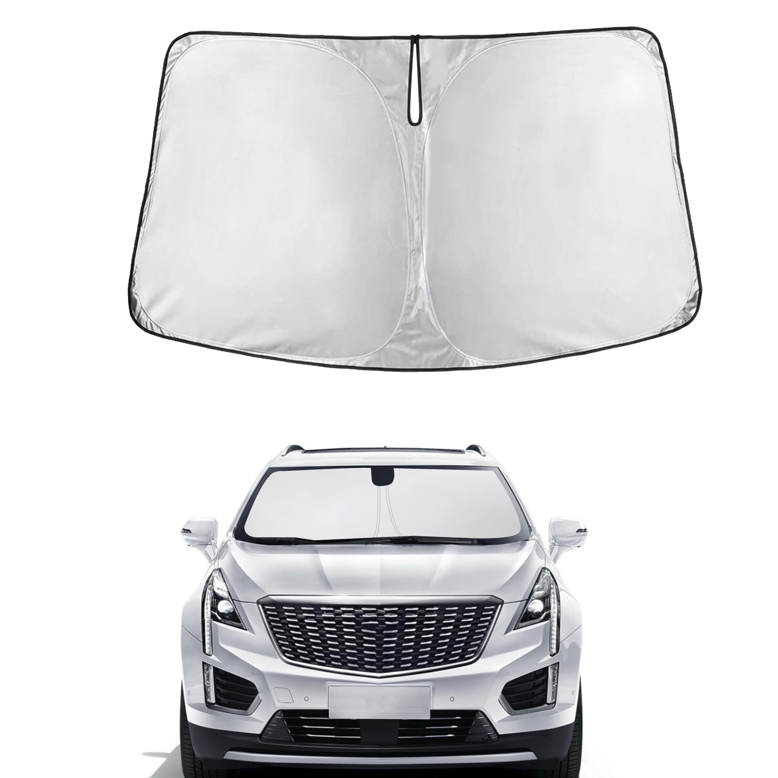 Autovir Windshield Sun Shade Fit for 2020-2024 2025 2026 Cadillac CT5 Sunshade, Front Car Window Shades Sun Visor, Blocks UV Rays & Heat, Car Accessories Fit for Cadillac CT5 2020-2026
