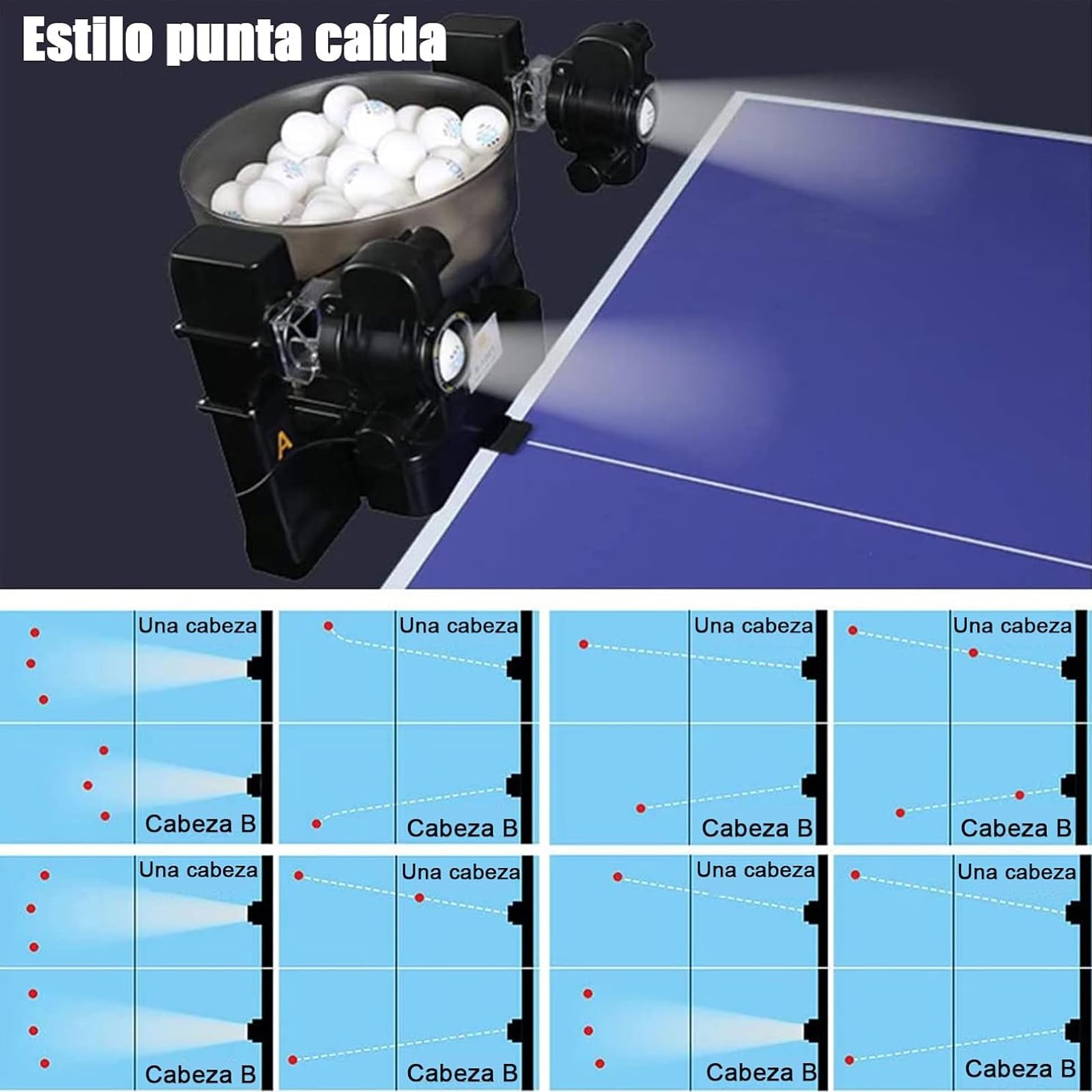 Robot Da Ping Pong, Macchina Per Palline Da Ping Pong, Capacità Massima Di Stoccaggio Palline: 110 + Velocità Di Servizio: 4-40 M/s, Topspin/Backspin/Leftspin, Per Principianti