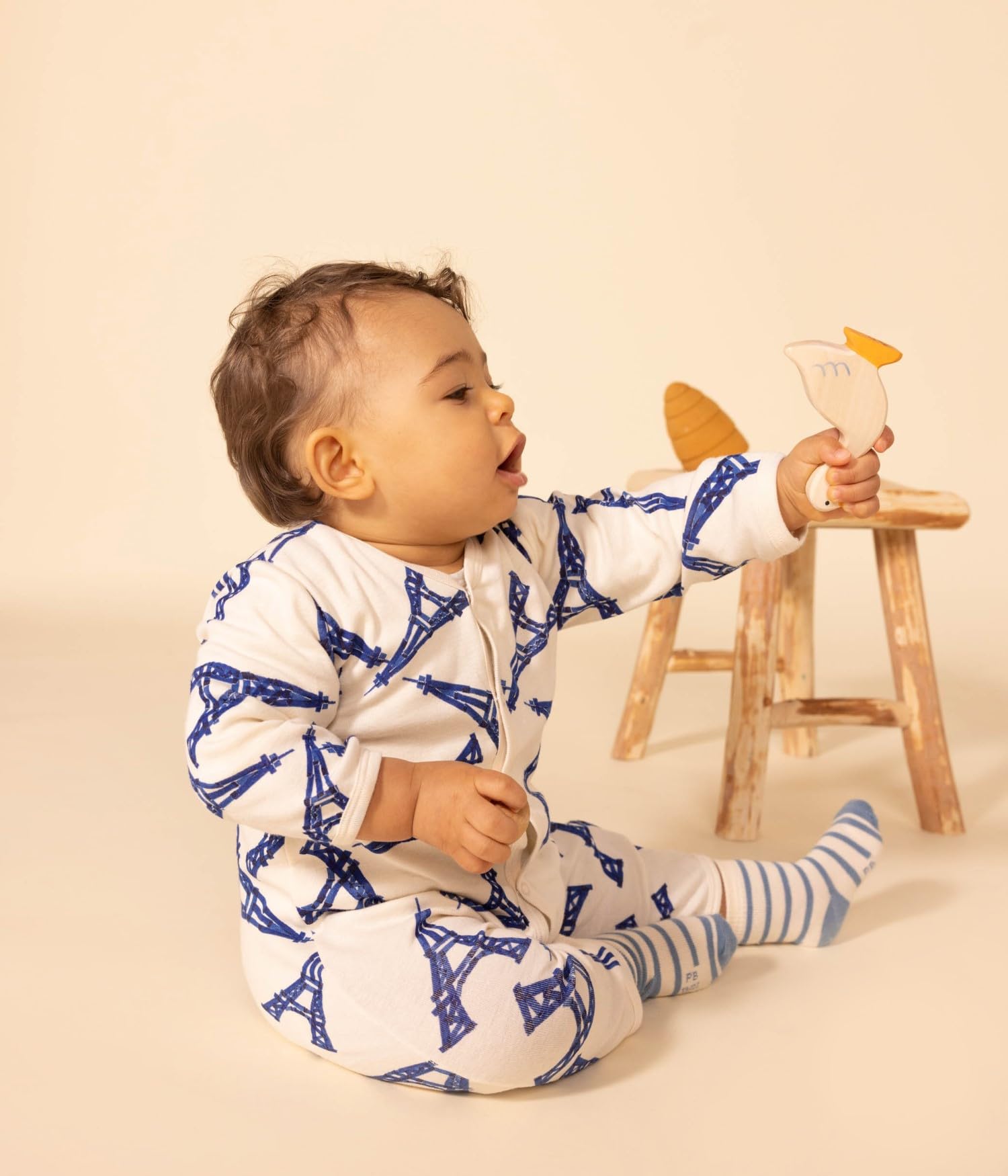 Petit Bateau Pijama de Manga Larga sin pies Unisex bebé