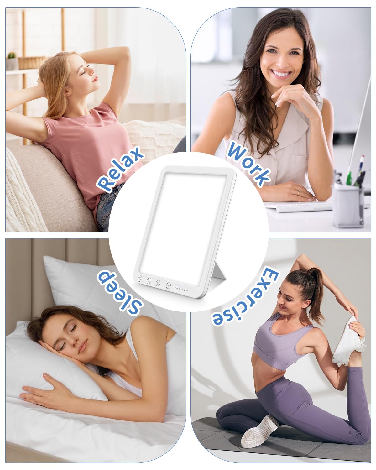Tageslichtlampe 10000 LUX,Lichttherapielampe, LED Daylight Lampe mit 3 Farbtemperaturen, 10 Helligkeitsstufen und 6 Timer,UV-freie LED lampe Tageslicht mit Touch-Steuerung, Memoryfunktion für Zuhause/