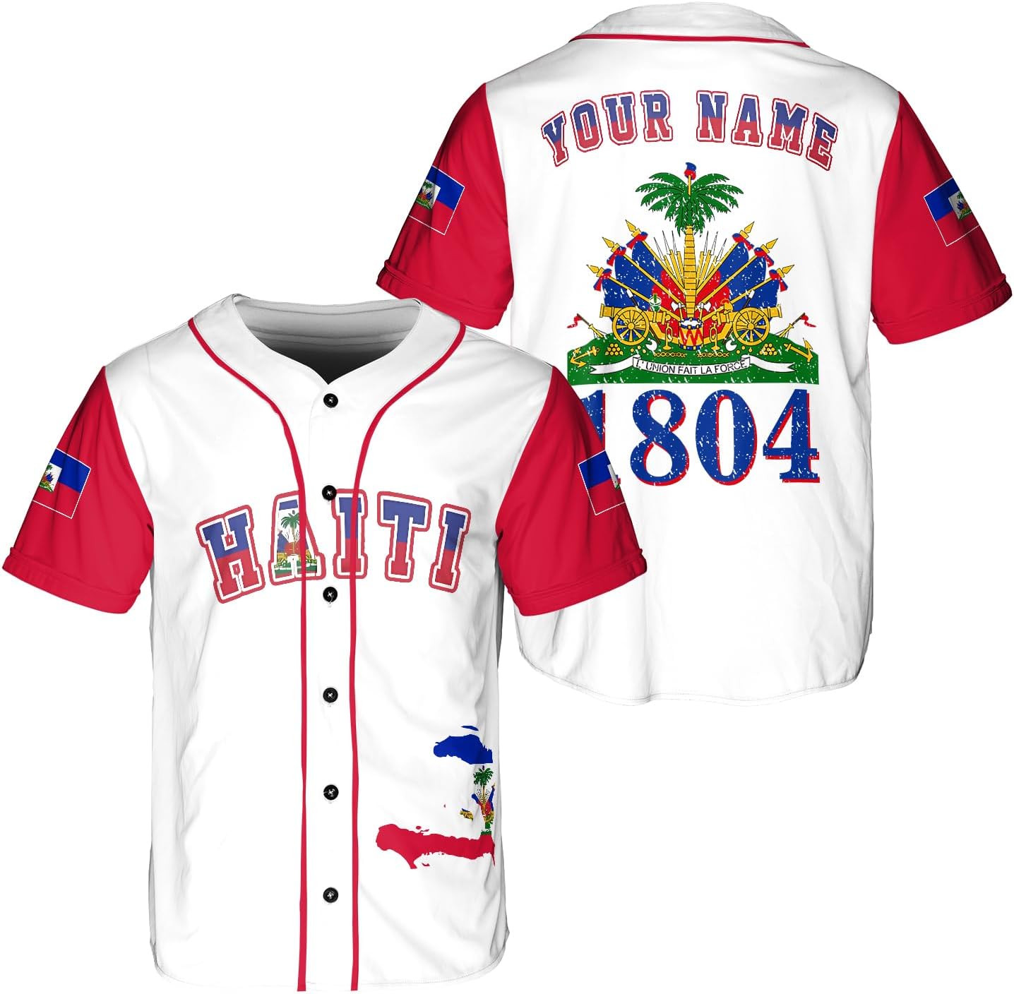 Personalized Name Haiti Baseball Jersey, Haitian Baseball Jersey for Men Women Multi