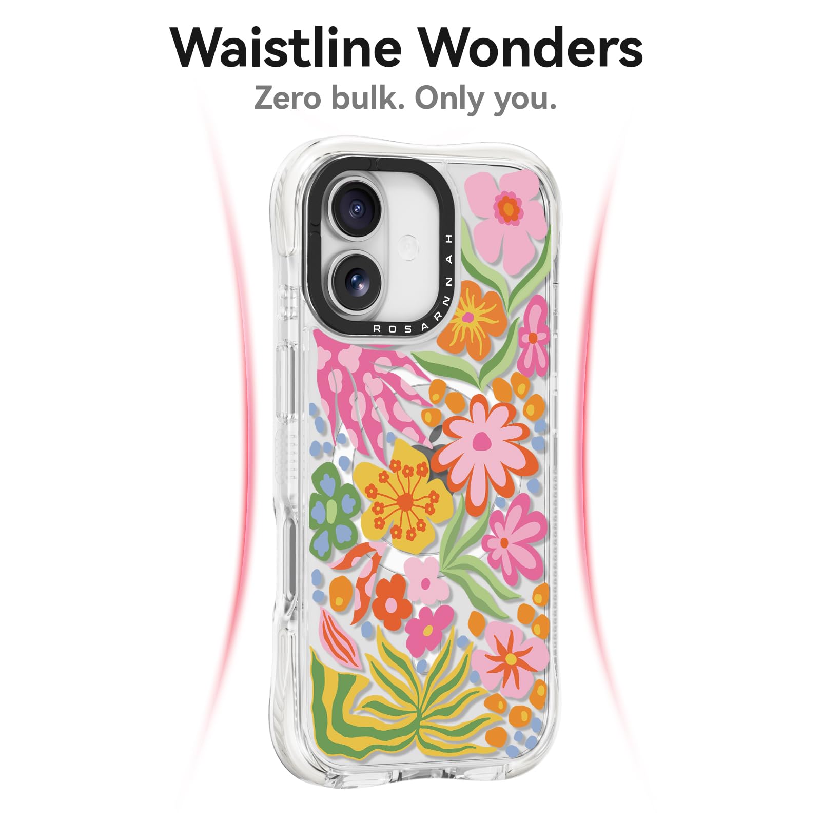 Rosarnnah Bonita funda para iPhone compatible con Magsafe - Protección contra caídas de grado militar de 20 pies a prueba de golpes - Divertido diseño de flor de la pasión para iPhone (6.1 pulgadas