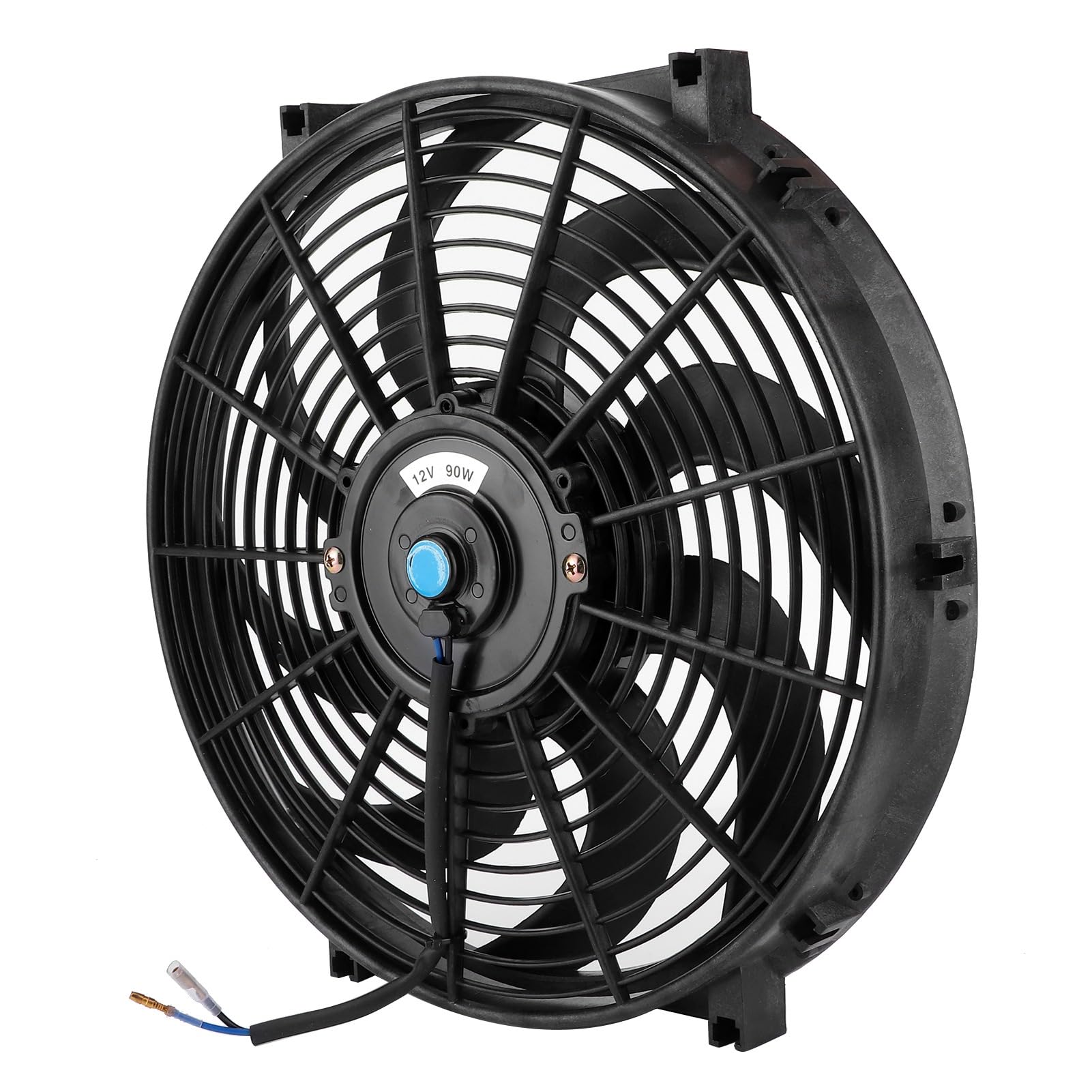 Ventola di raffreddamento elettrica per radiatore auto, 14 pollici, 12V 90W, funzione push-pull, colore nero, kit di montaggio universale incluso