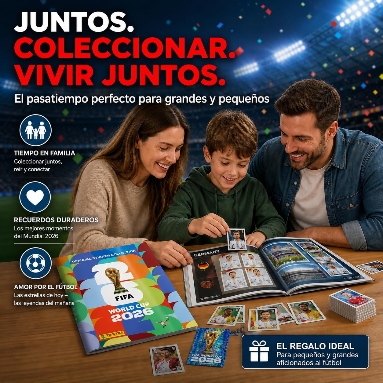 Set de inicio XXL Fan Mundial 2026 – Álbum de cromos coleccionable Panini Original, 1 calendario de partidos extra (álbum de cromos)