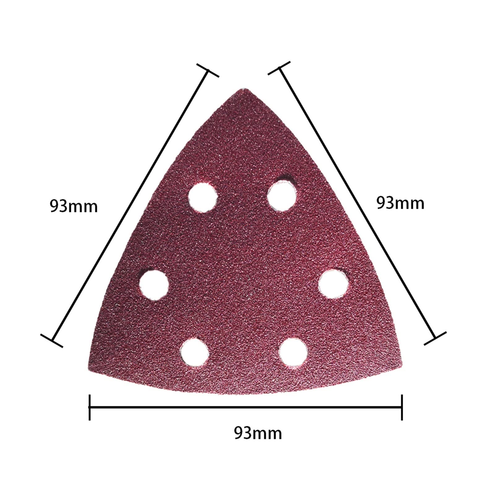 Disco de lija, hoja de papel de lija, almohadilla de lijado, 100 piezas de papel de lija triangular, disco abrasivo de 93 mm con respaldo de gancho y bucle for lijadora de grano 60 80 120 180 240 (tam