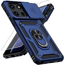 for Moto G Stylus 2025 Case with Camera Lens Cover, HD Screen Protector, 10 FT Military Grade Drop Protection, Magnetic Ring Holder Kickstand Protective Phone Case, Navy Blue