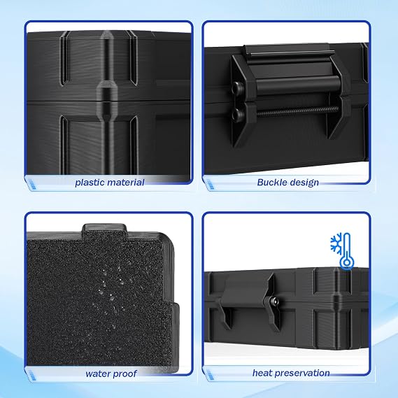 Hushee Peptide Case, 12 x 3ml & 30ml Bac Vial Storage Case Reconstitution Solution Peptide Glp1, Dual Size 30ml and 3ml 14 Slots for Vial Storage Fridge Freezer Travel