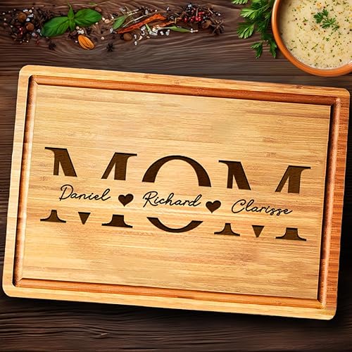 Miniatura 8 de Tabla de cortar personalizada para el día de la madre para mamá, abuela, regalos de cocina únicos personalizados para mamá, cumpleaños, regalos