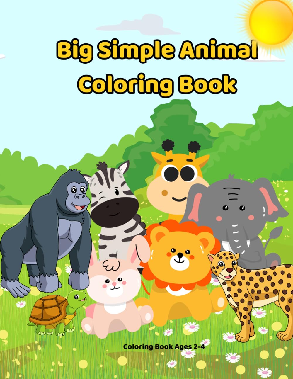 Big Simple Animal Coloring Book: Fun and Easy Coloring Pages for Toddlers and Preschool Kids