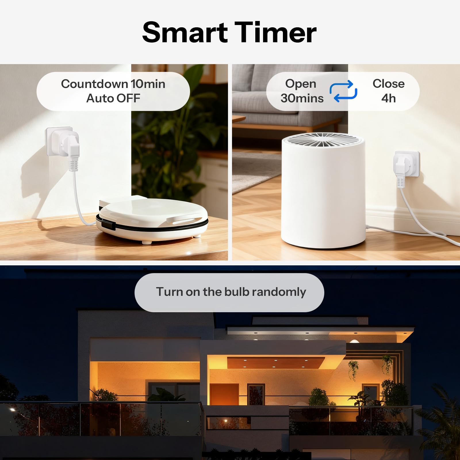 SONOFF S61s Inteligentne Gniazdko WiFi 16A/3840W – Zdalne Sterowanie & Sterowanie Głosem, Monitor Energii, Timer, Matter-kompatybilne z Alexa, Google i Apple Home (Zestaw 4 sztuki)