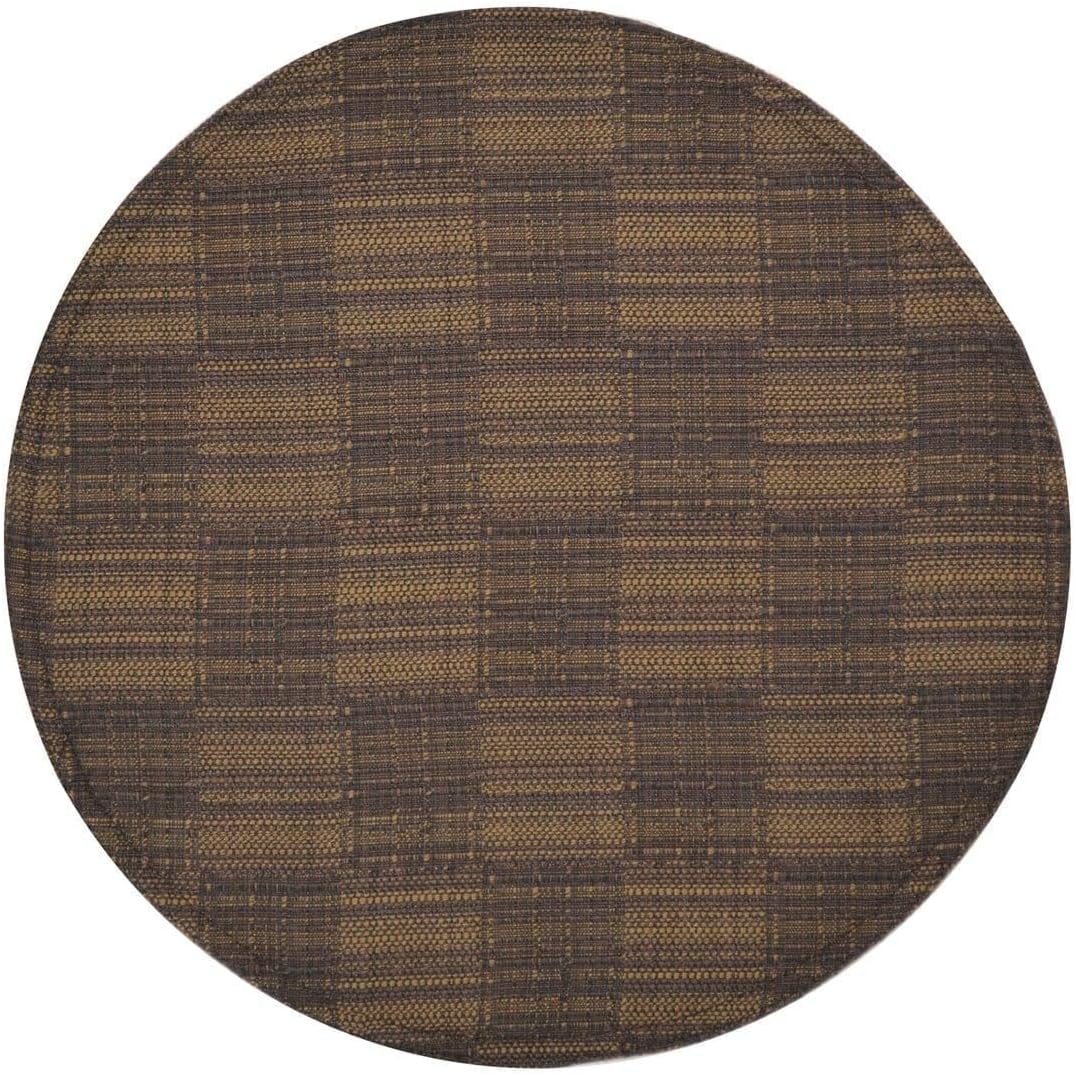Sweet Pea Linens Brown Check Textured Charger-Center Round Placemat