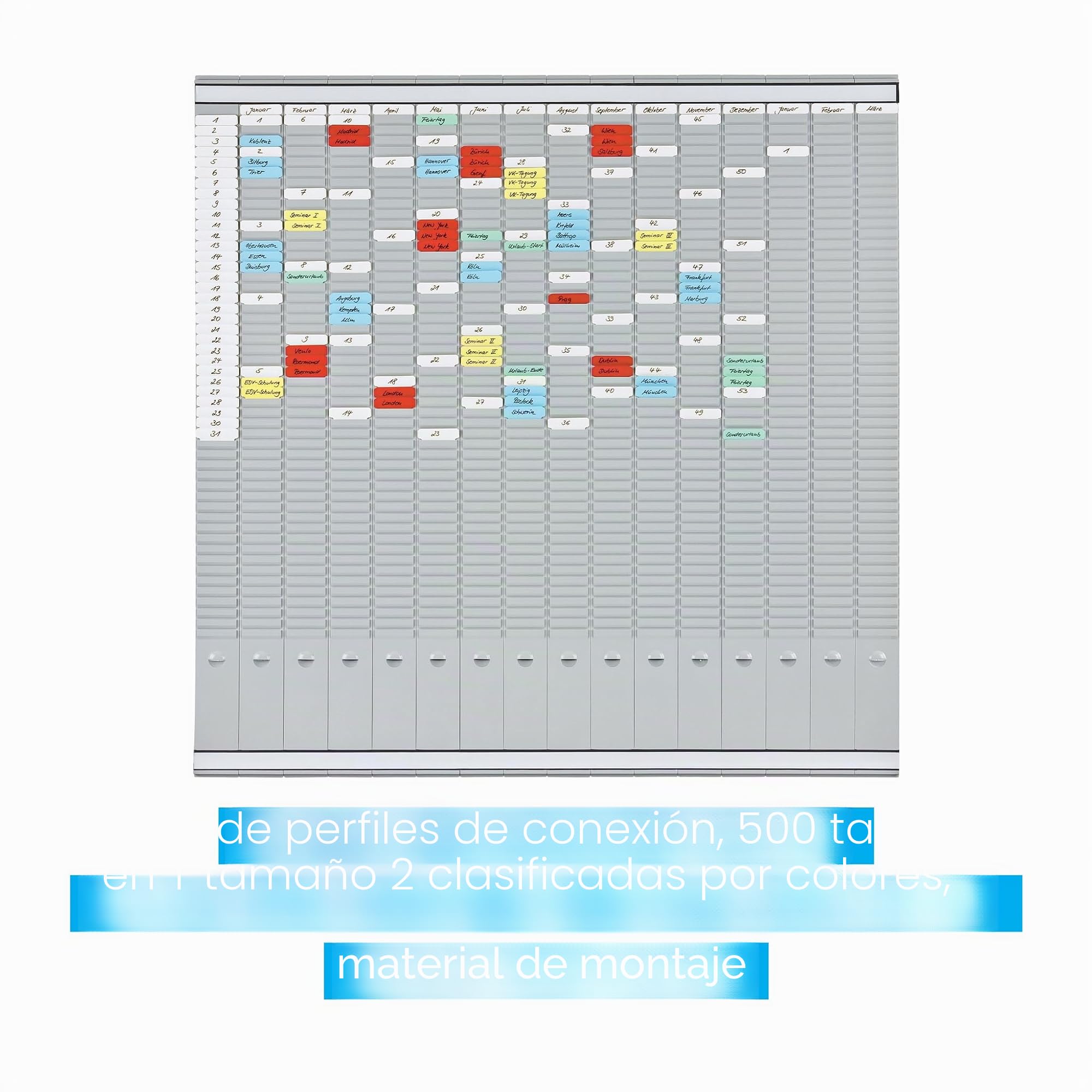 Franken PV-SET5 T - Planificador de oficina, Planning Semanal Escritorio (100,8 x 100,8 cm, 50 unidades)