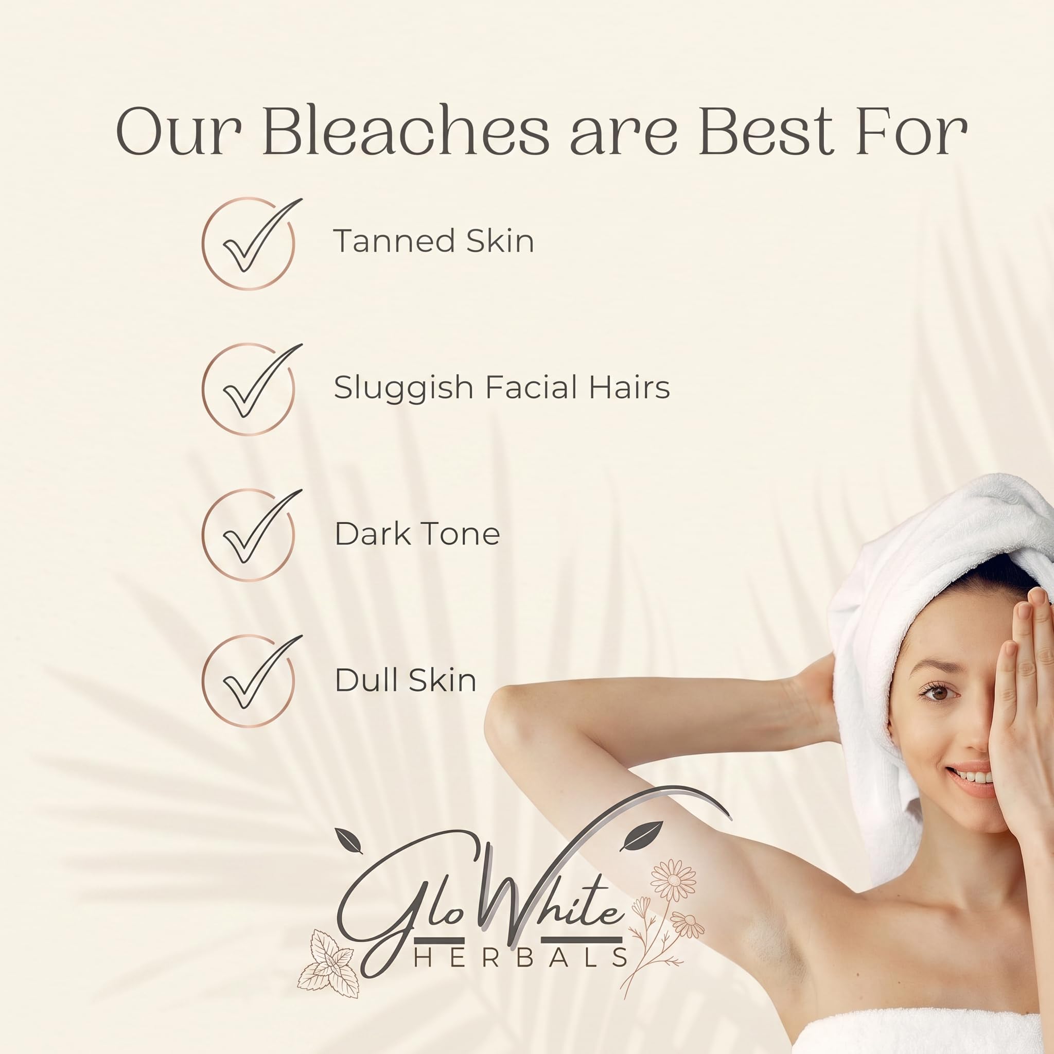 GloWhite Herbals Advance Skin Whitening Bleach For Face | 1st Dermatologically Tested No-Itching Gentle Bleach For Women | Enriched With Milk Protein & Whitening Peptides | With Pre Cream & Post Serum | 410g 2
