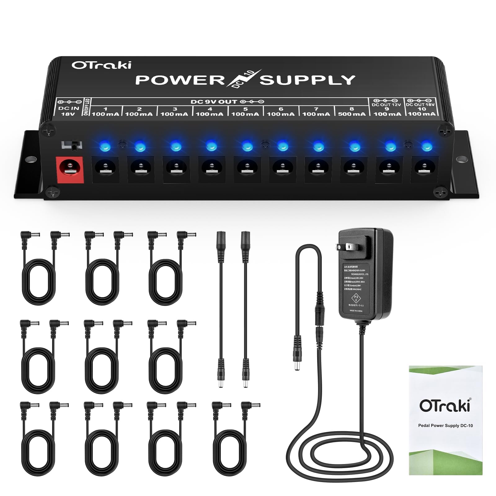 Amazon | OTraki エフェクター 電源 10チャンネル 独立出力 ギター