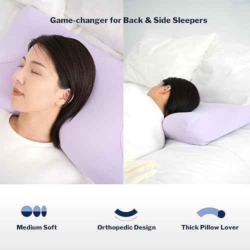 Miniatura 2 de SLEEPY TOAST Almohada cervical de espuma viscoelástica con contorno ergonómico para dolor de cuello y hombros almohada ortopédica para soporte de