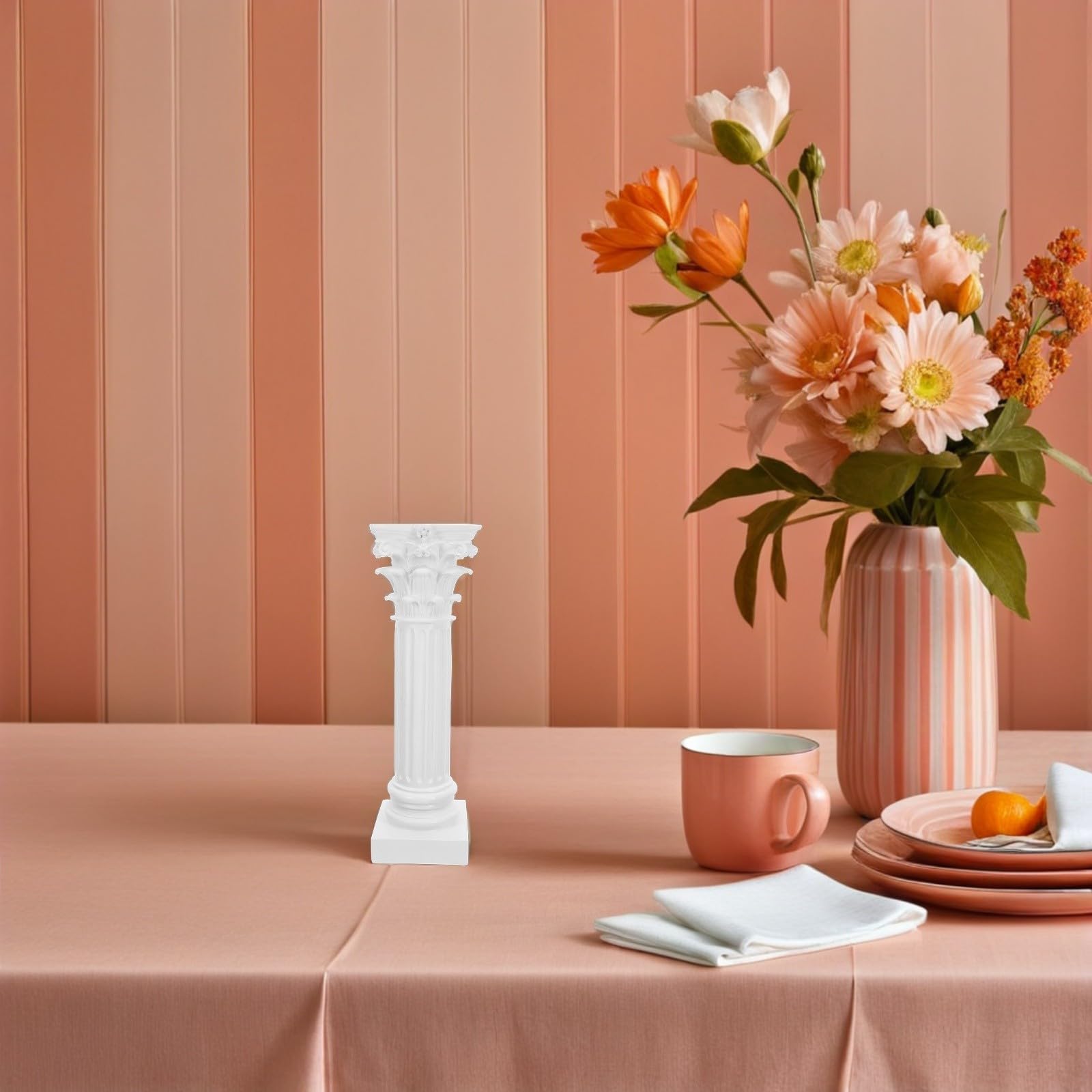 Gadpiparty Weiße Römische Säule aus Kunstharz mit Klassischer Eleganz Vielseitig Einsetzbar als Hochzeitssäulendekoration und Fotorequisite für Stilvolle Feierlichkeiten