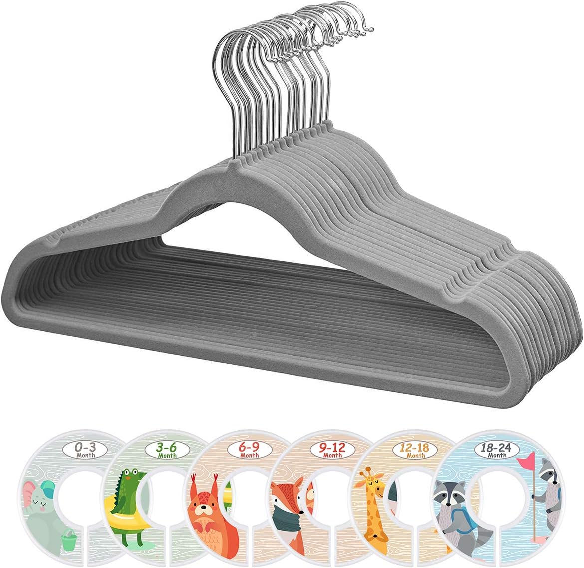 ManGotree Baby Velvet Hangers, Infant and Toddler Hangers, NoSlip