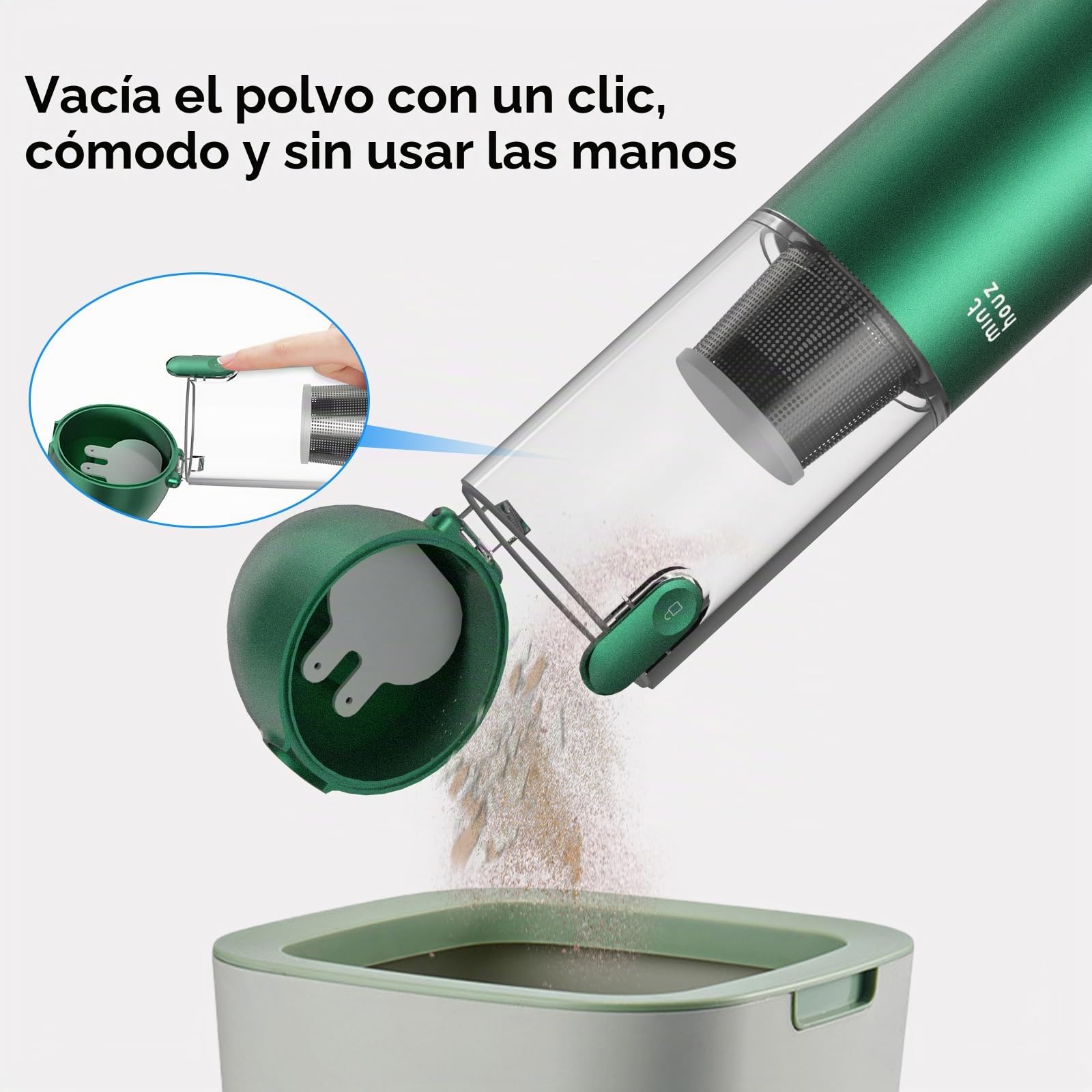 Minthouz Aspiradora de Mano 17000Pa/120W Aspirador de Coche Portátil Aspiradoras de Mano sin Cable 3 en 1, para el Hogar, el Coche y Las Mascotas