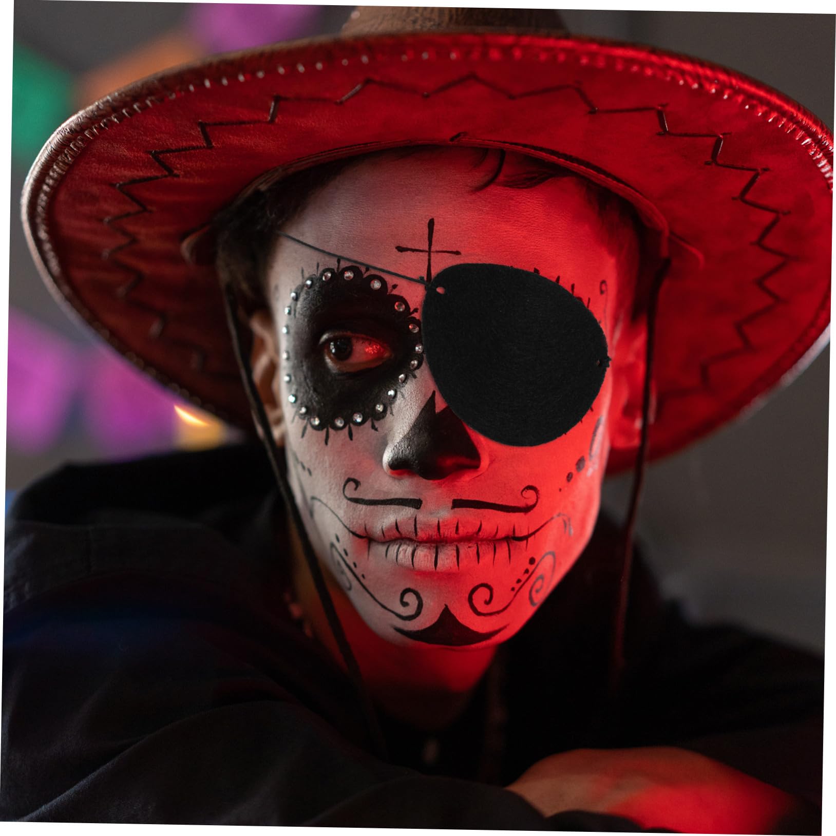 14 Stück Filz Augenklappen in Schwarz mit Piratenmotiv Wiederverwendbar und Atmungsaktiv für Kostümpartys und Fantasievolles Piratenspiel